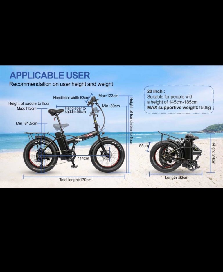 Ebike 20” fold (dimensions) Tankx Bicycles